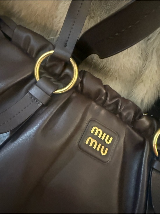 Miu Miu Handbags - Miu Miu Dark Brown Leather Shoulder Bag